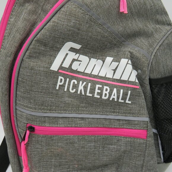 Franklin Pickleball Sling Backpack Gray Pink Fence Hook Water Bottle Pocket - Picture 2 of 9